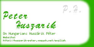 peter huszarik business card