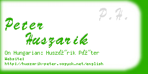 peter huszarik business card